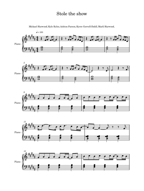 Stole The Show (Arr. Sylvain Harvus) - Kygo (Piano Solo)