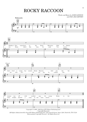 Play Official version of Rocky raccoon Sheet Music by The Beatles for ...