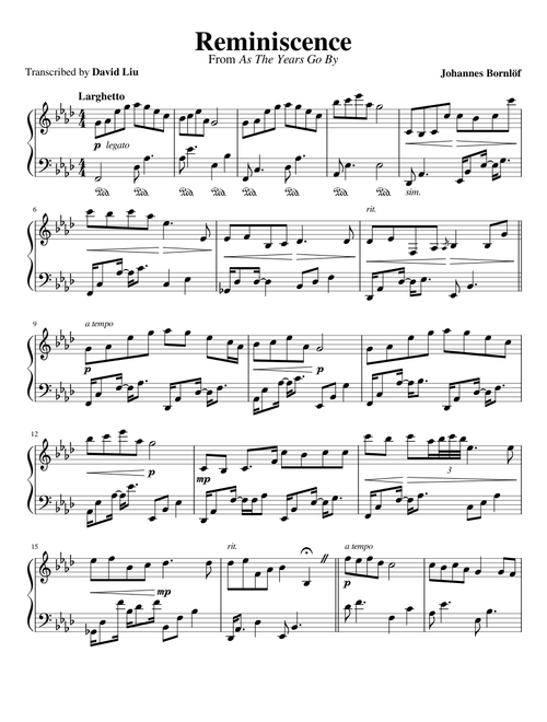 Reminiscence - Johannes Bornlöf