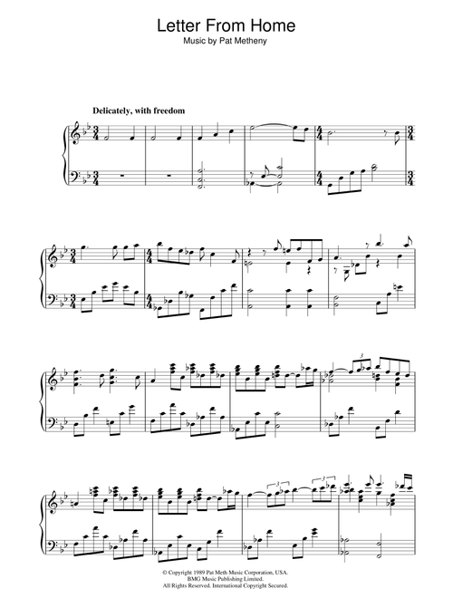 Letter From Home - Pat Metheny (Piano Solo)