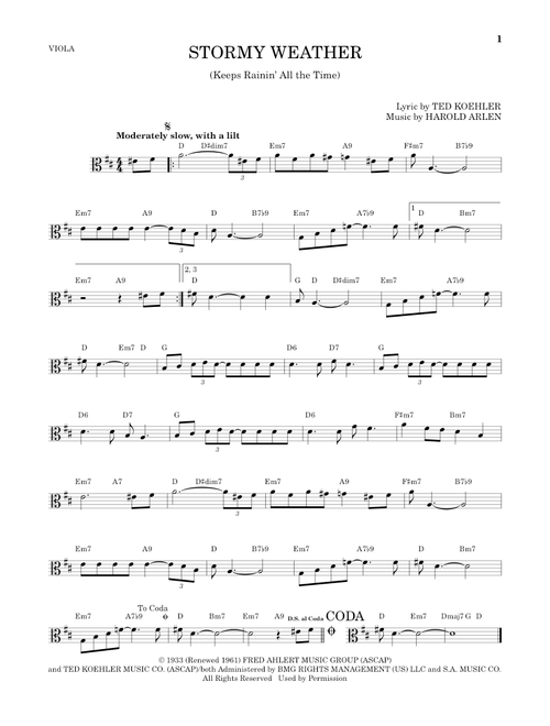 Stormy Weather (Keeps Rainin' All The Time) - Ted Koehler (Viola Solo)