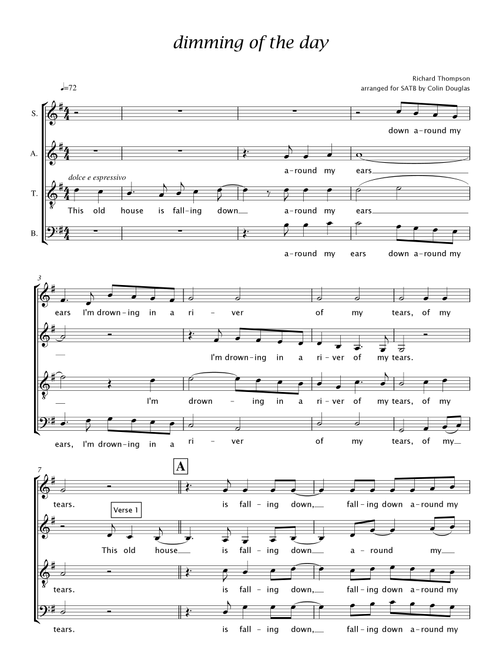 Dimming Of The Day (Arr. Colin Douglas) - Bonnie Raitt (Choral, SATB)