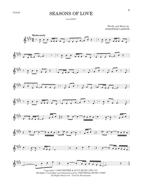 Seasons Of Love (from Rent) - Jonathan Larson (Violin Solo)