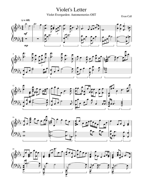 Violets Letter - Violet Evergarden OST (Piano Solo Cover)