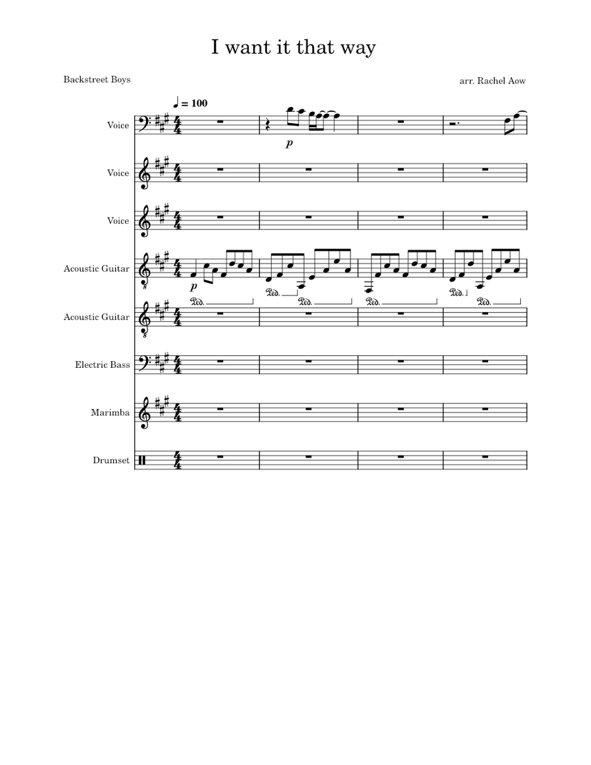 I Want It That Way – Backstreet Boys Sheet Music for Vocals