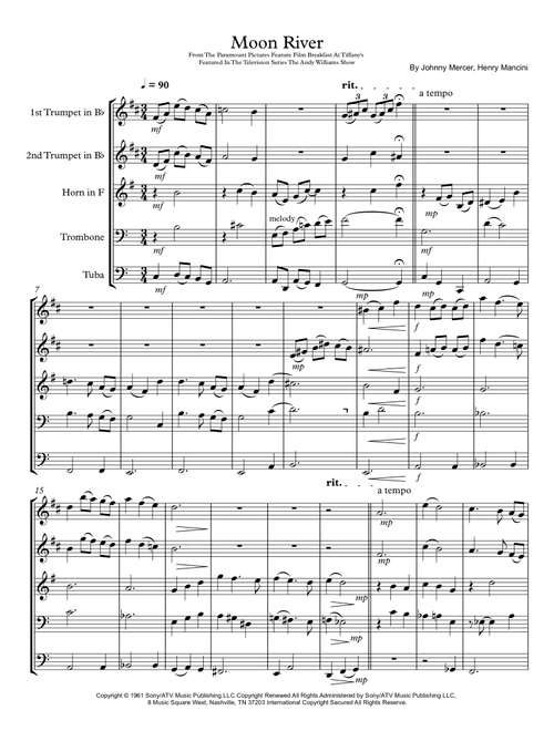 Moon River (Arr. Craig Mason) - Andy Williams (Brass Ensemble)