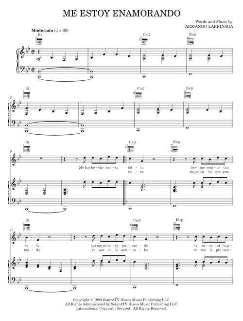 Me estoy enamorando - La Mafia (Piano-Vocal-Guitar)