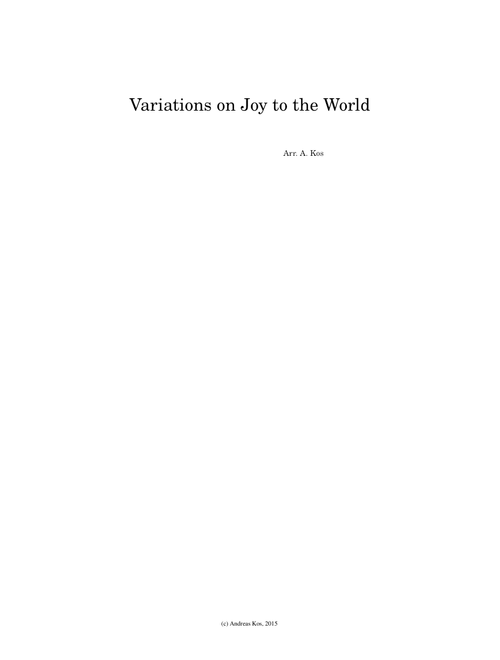 Joy to the World for Orchestra (Variations)