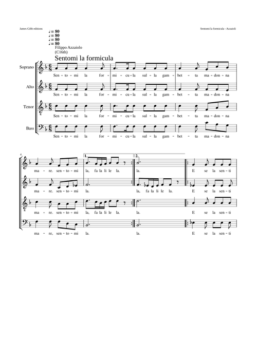 Sentomi la formicula - Filippo Azzaiolo