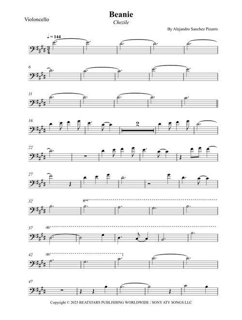 Beanie (Arr. Wesley S. SIlva) - Chezile (Cello Solo)