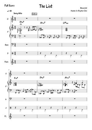 The List – Moonchild Sheet Music with Chords for Piano, Flute