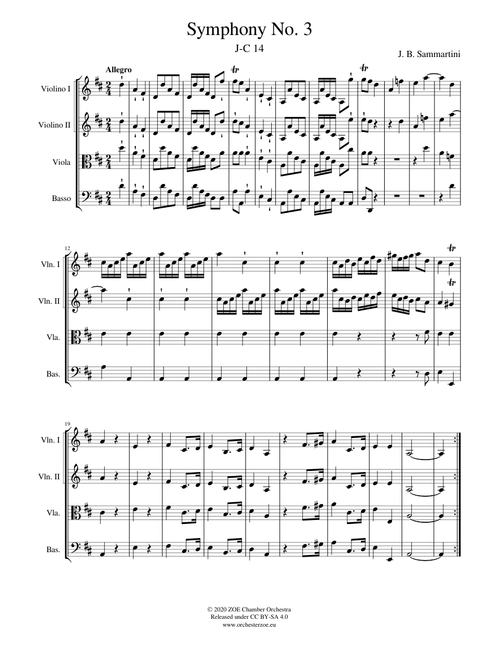 G.B. Sammartini: Symphony No. 3 (J-C 14)