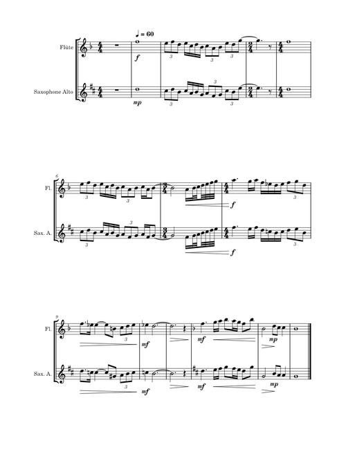 Reina trumpet solo for sax and flute
