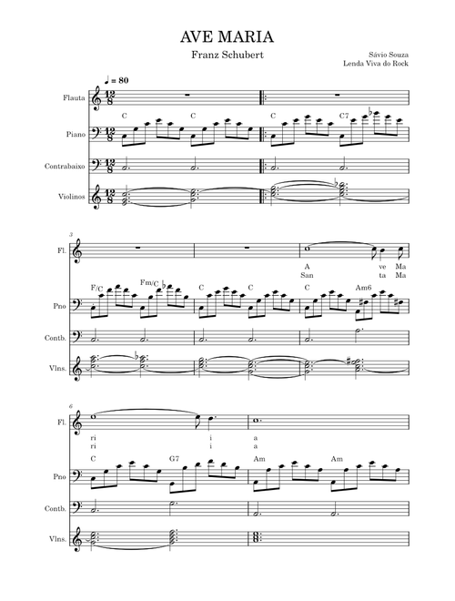 Ave Maria (Schubert) – Franz Schubert Ave Maria em C maior – Franz Schubert