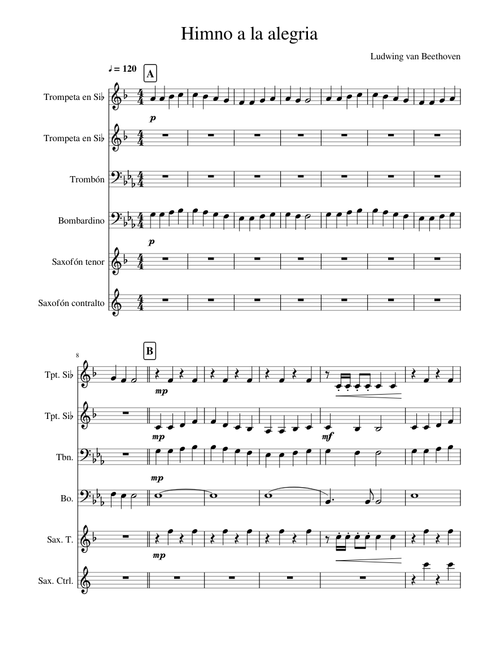 Himno a la alegria - Partitura para Banda