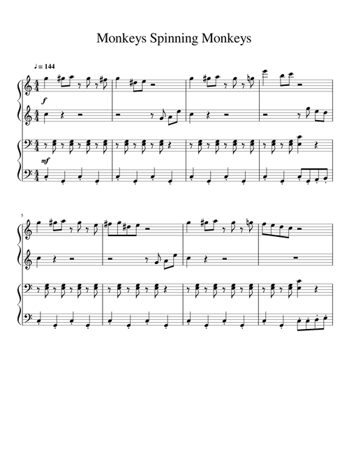 Monkeys Spinning Monkeys Piano Duet