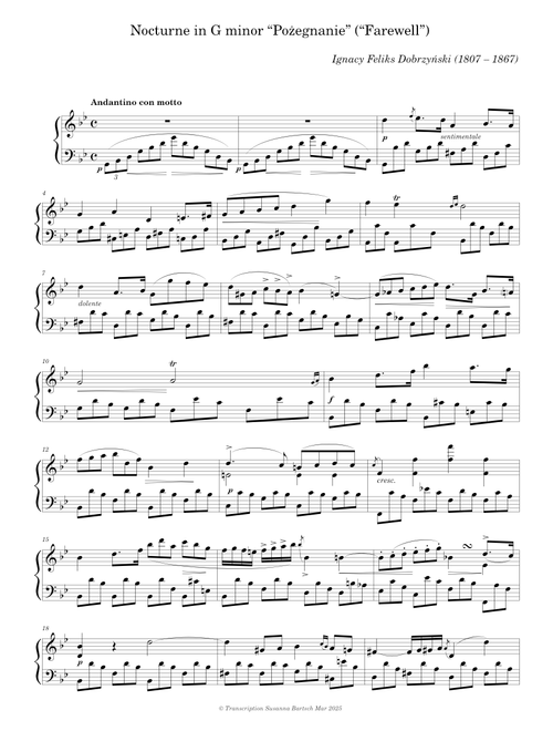Nocturne in G minor “Pożegnanie” (“Farewell”) — Ignacy Feliks Dobrzyński