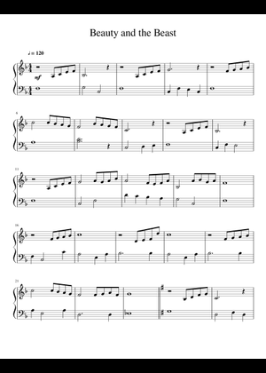 Play Official version of Beauty and the Beast Sheet Music by Alan