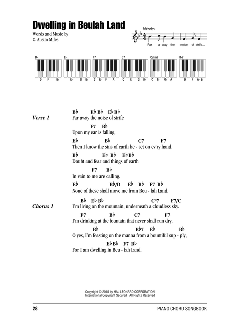 Dwelling In Beulah Land - C Austin Miles (Piano Chords-Lyrics)