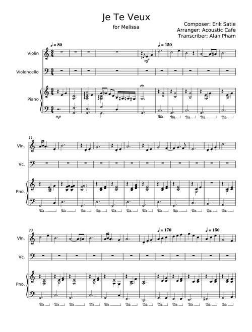 Je Te Veux - Erik Satie