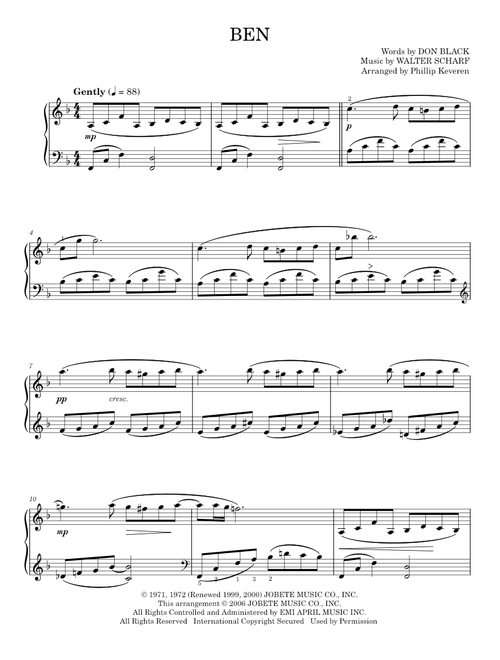 Ben - Michael Jackson (Piano Solo)