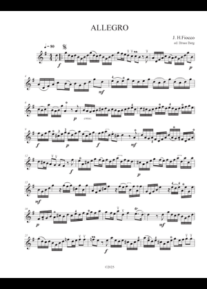 Allegro in G – Fiocco, Joseph-Hector Allegro Sheet Music for