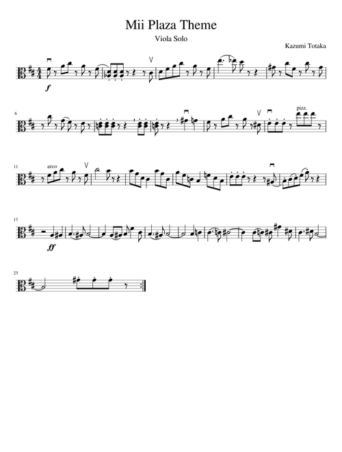 Mii Channel Theme - Viola Solo