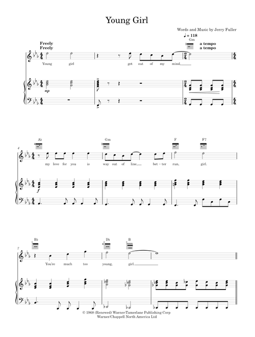 Young girl - Gary Puckett & The Union Gap (Piano-Voice)