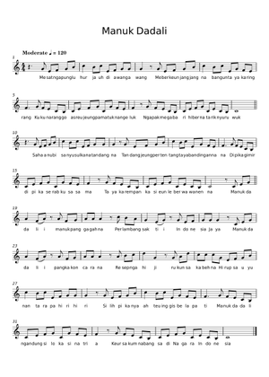 Manuk Dadali Sheet Music for Piano (Solo) easy | MuseScore.com