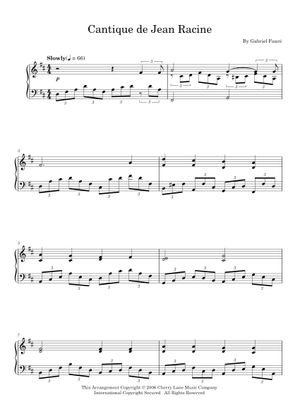 Cantique de Jean Racine - Gabriel Fauré Sheet Music for Piano (Solo ...