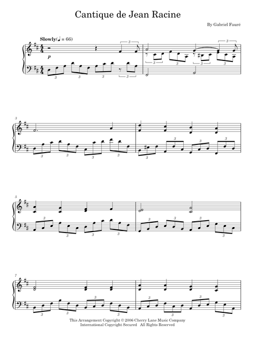 Cantique De Jean Racine - Gabriel Faure (Piano Solo)