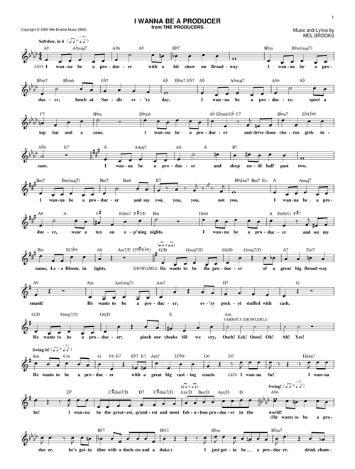 I Wanna Be A Producer - Mel Brooks, The Producers (Musical) (Lead Sheet - Fake Book)
