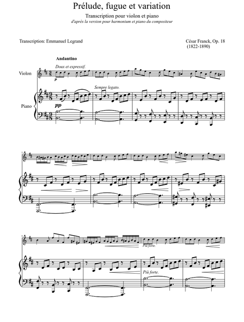 Cesar Franck: prélude, fugue et variation op.18