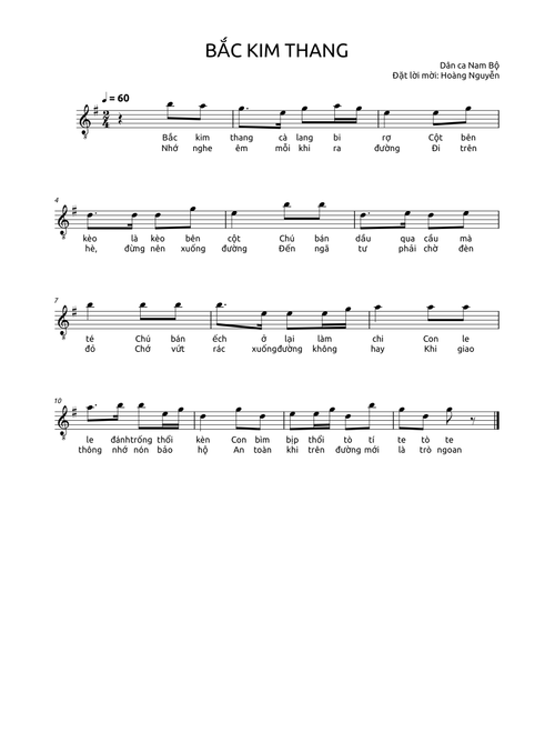Bắc Kim Thang – Dân ca Nam Bộ