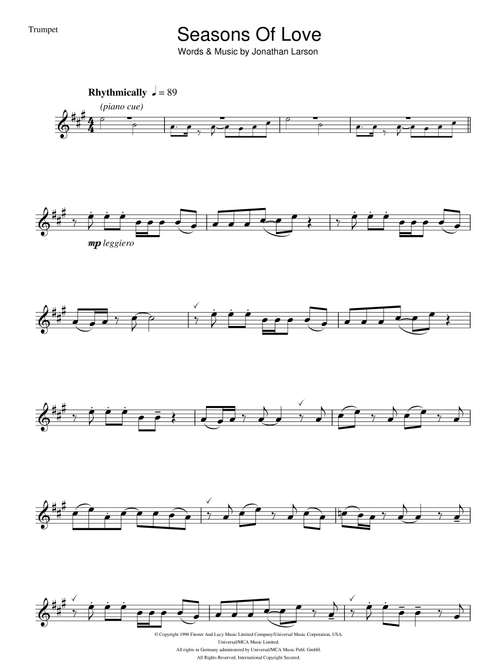 Seasons Of Love (from Rent) - Jonathan Larson (Trumpet Solo)