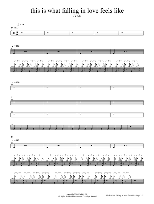 This Is What Falling In Love Feels Like (Arr. COPYDRUM) - Jvke (Drums)