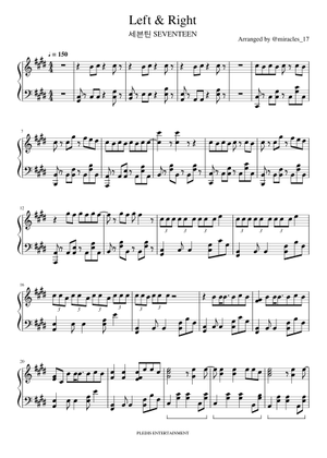 SEVENTEEN (세븐틴) — Left and Right (Piano Cover) Sheet Music for