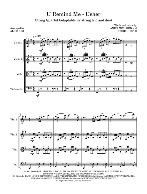 U Remind Me (Arr. Alice Kim) - Usher (String Quartet)