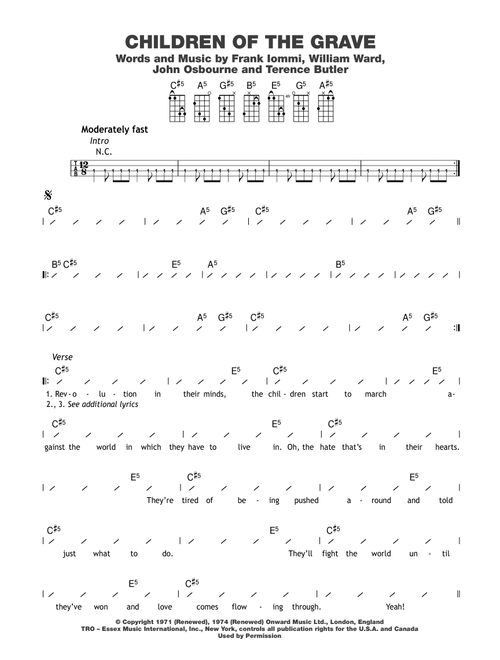 Children Of The Grave - Black Sabbath (Ukulele Chords-Lyrics)