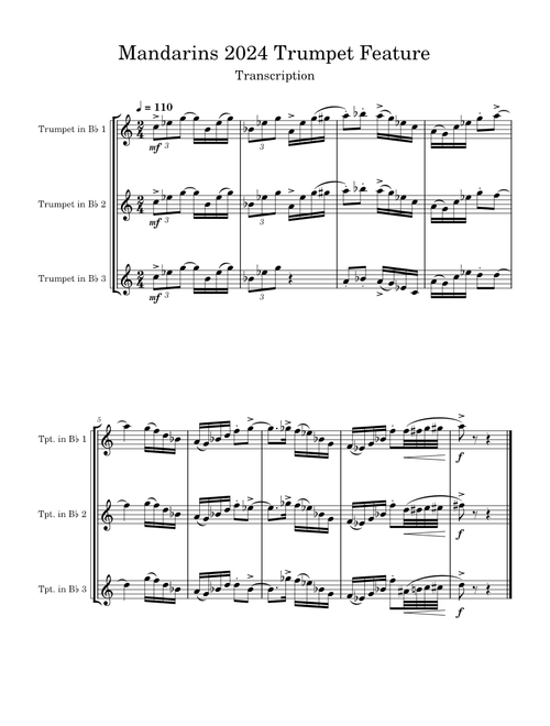 Mandarins 2024 Trumpet Feature – The Mandarins Drum and bugle corps