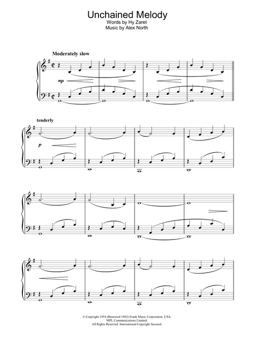 Unchained Melody - Hy Zaret (Piano Solo)