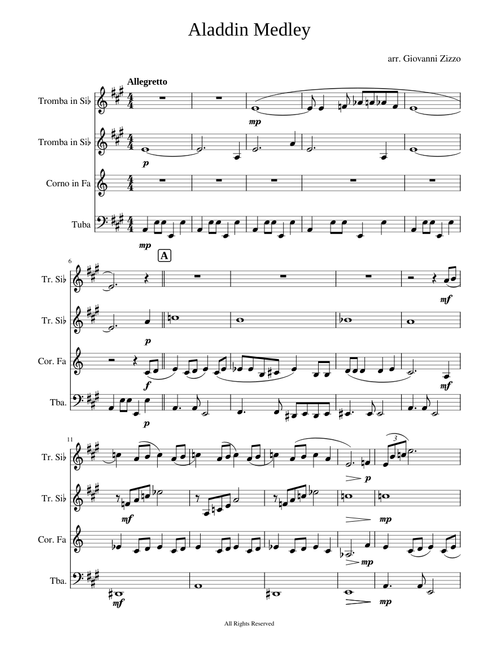 Aladdin Medley brass quartet