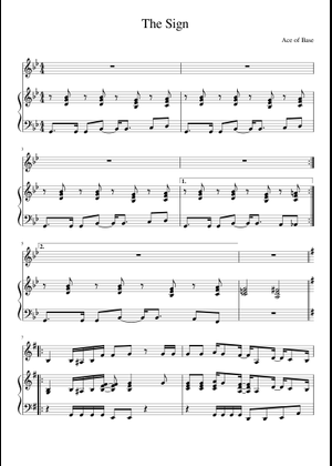 The sign - Ace of Base Sheet Music for Piano (Solo) | MuseScore.com