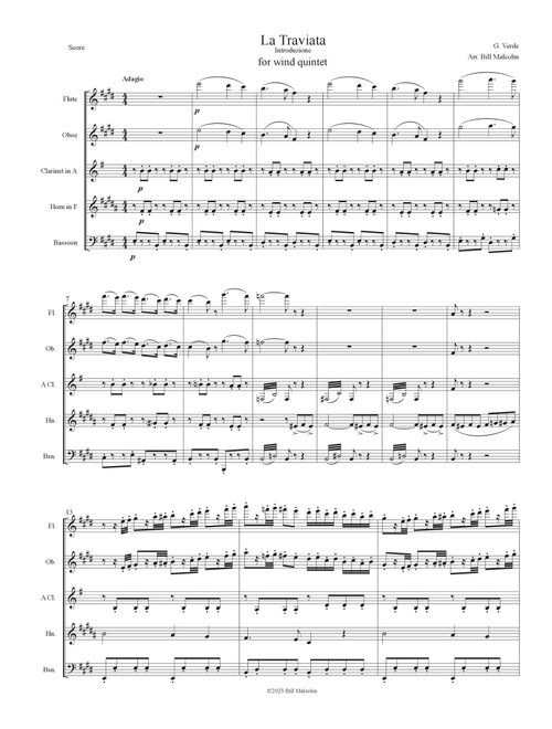 La Traviata Introduzione (Arr. Bill Malcolm) - Giuseppe Verdi (Woodwind Ensemble)