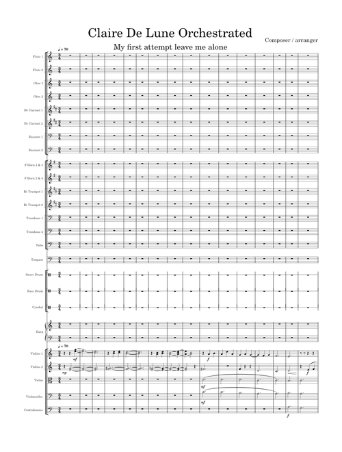 Claire De Lune – Claude Debussy My attempt at orchestration