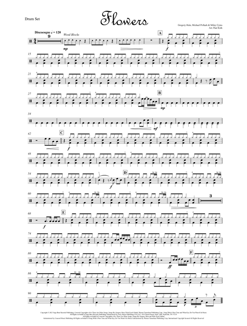 Flowers (Arr. Paul Kirk) - Miley Cyrus (Drums)