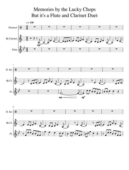 Memories by the Lucky Chops but it's a Flute and Clarinet duet