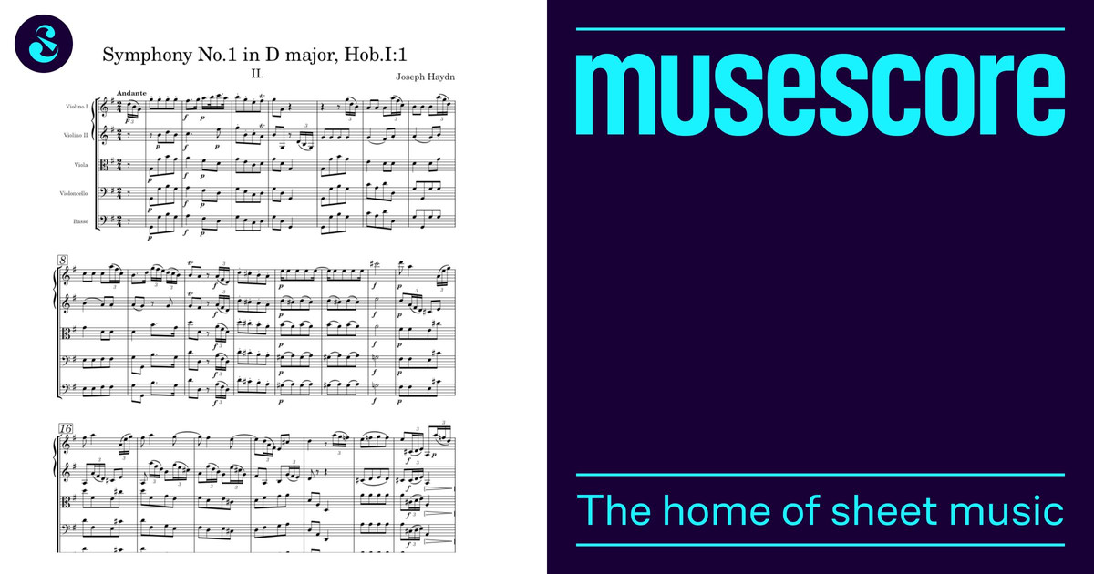 Symphony No. 1 in D major, 2nd Movement - Joseph Haydn Sheet Music