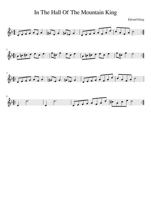 In The Hall Of The Mountain King - Violin