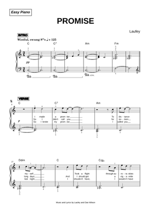 Play Official version of Promise Sheet Music by Laufey for Piano ...